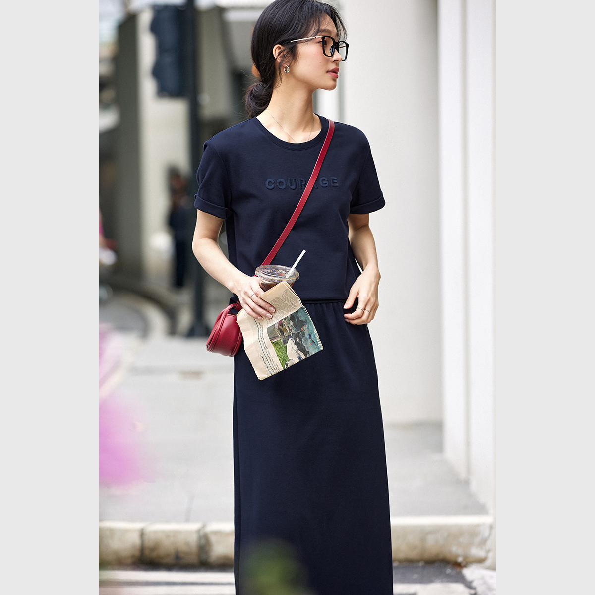 Navy Blue Letter Suit