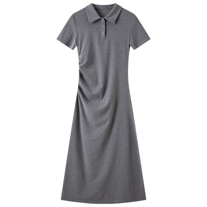 Lapel Knitted Straight Dress