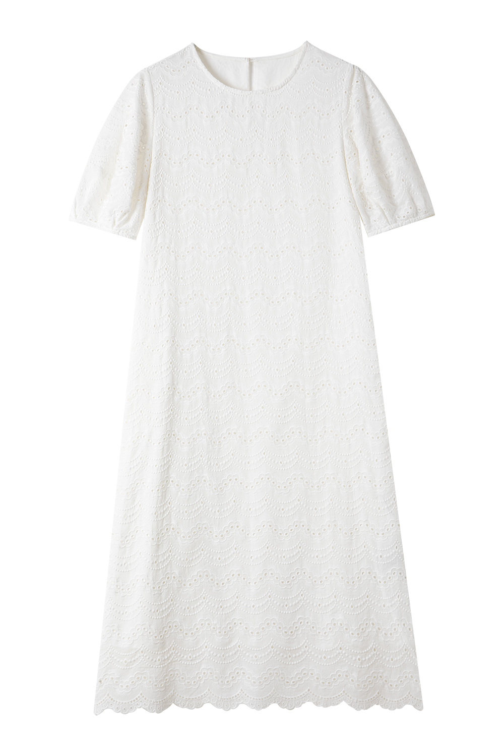 Wave Embroidered Hollow Dress