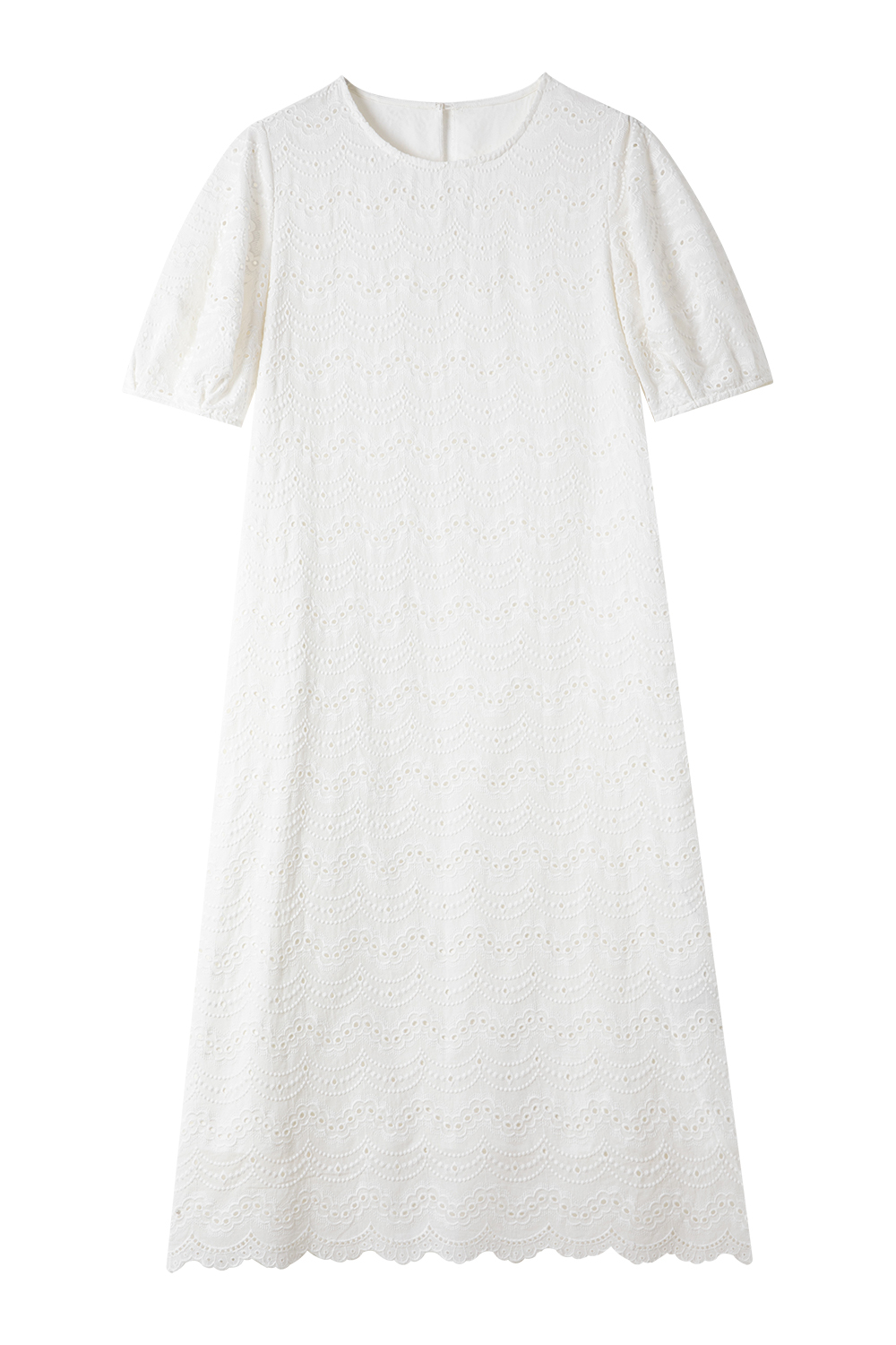 Wave Embroidered Hollow Dress