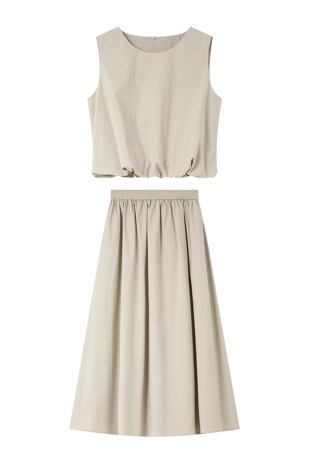Round Neck Sleeveless Skirt Suit