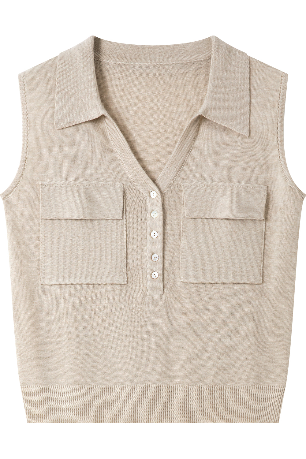 Lapel V-Neck Sweater