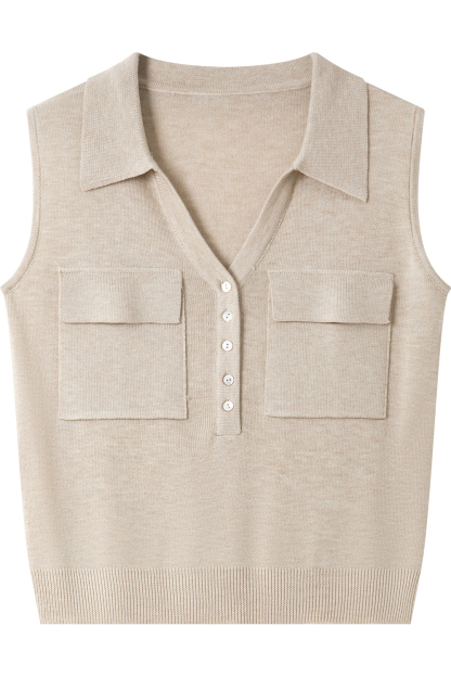 Lapel V-Neck Sweater