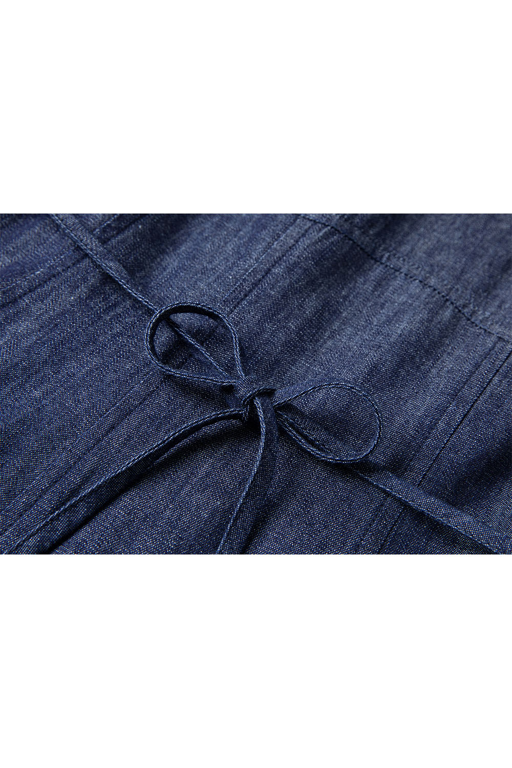 Cotton And Linen Blend Denim Dress-VIMLYSTORE