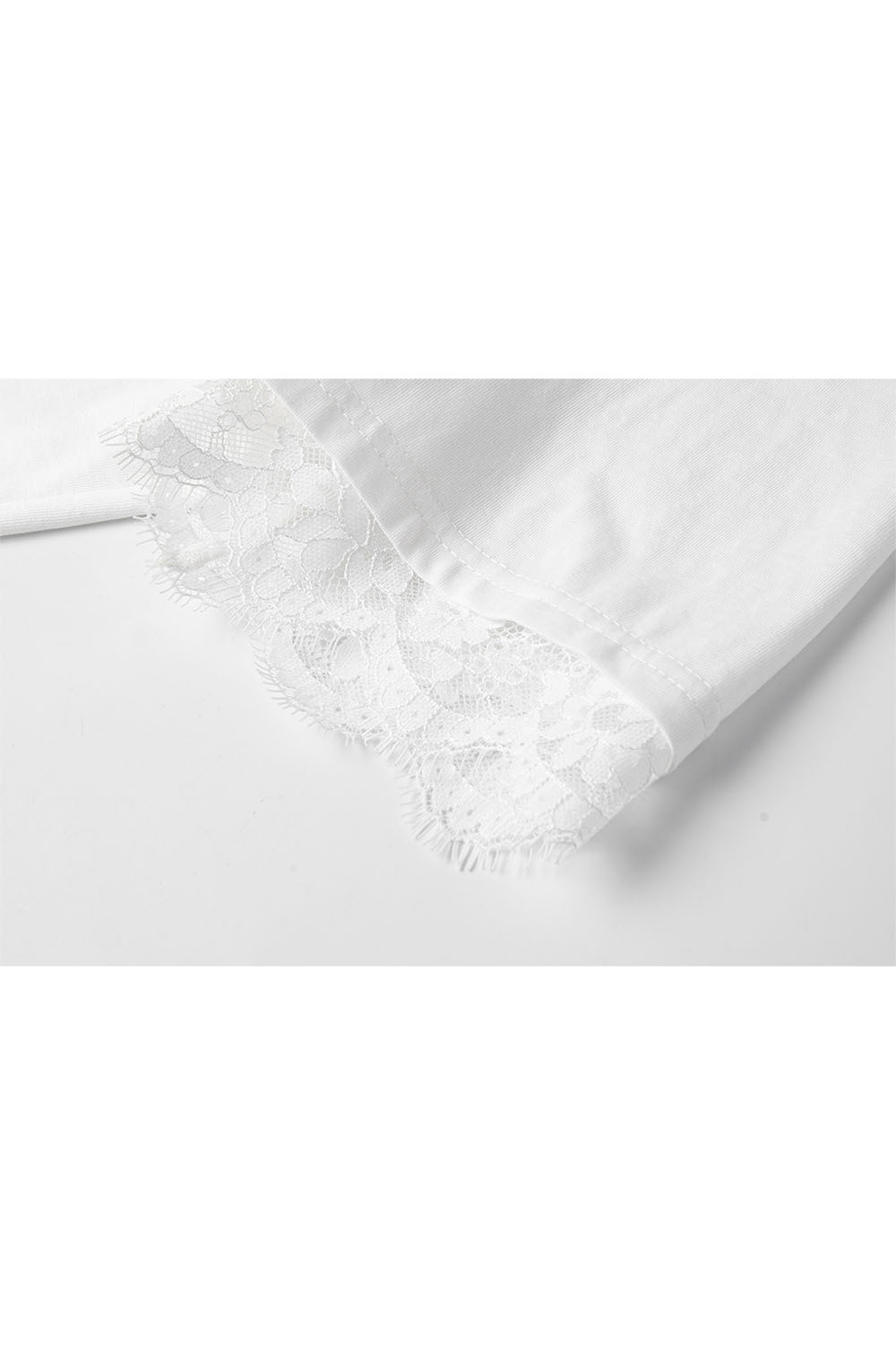 Lace Patchwork Round Neck T-Shirt
