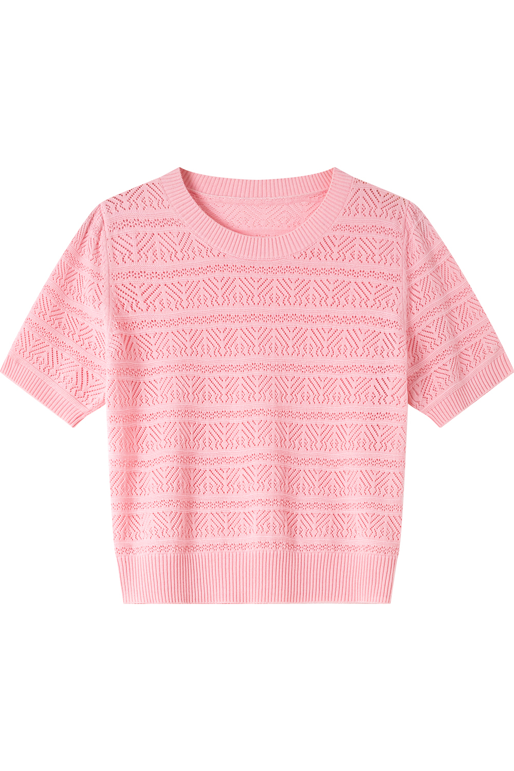 Openwork Striped Sweater
