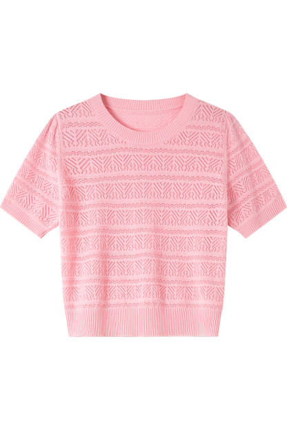 Openwork Striped Sweater