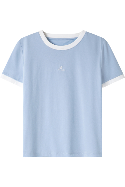 Cotton Blend Straight T-Shirt