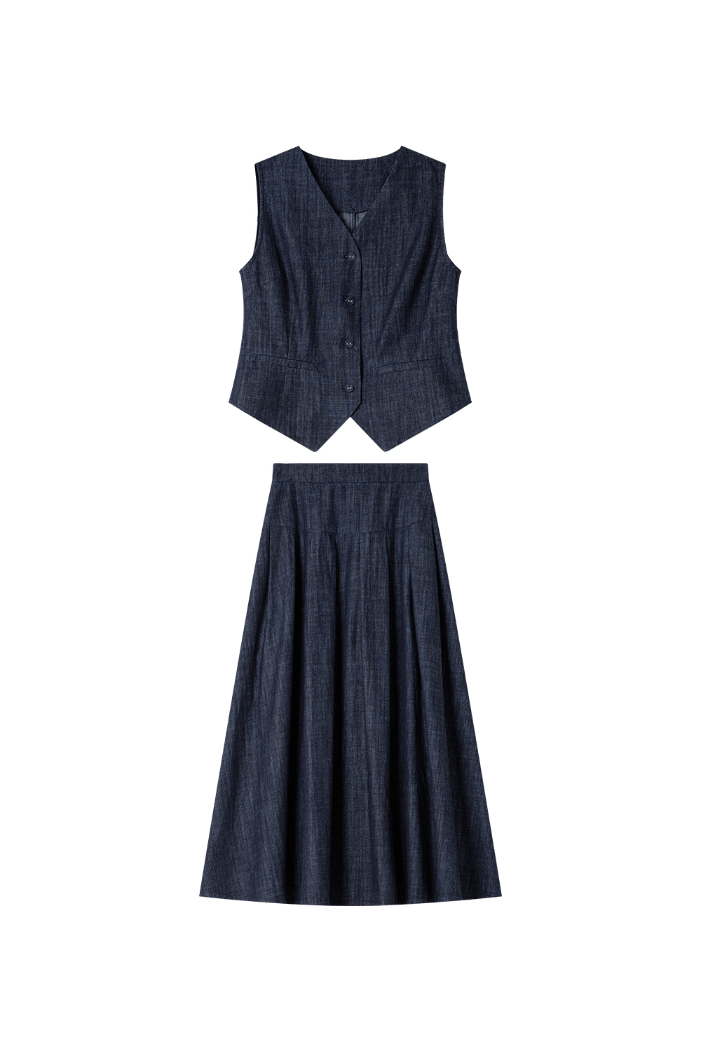 100% Cotton Vest Denim Suit