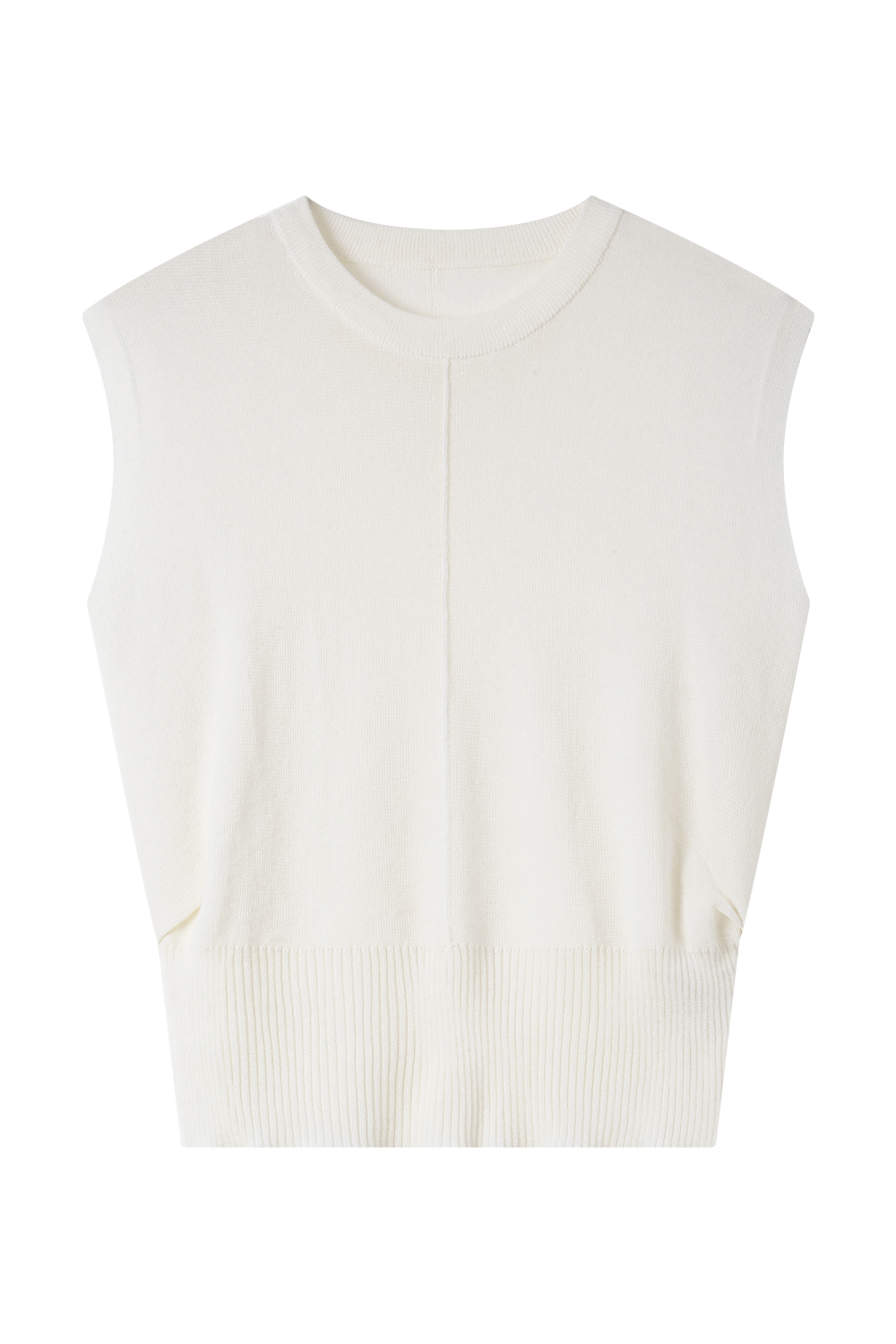 Round Neck High Elastic Sleeveless Sweater