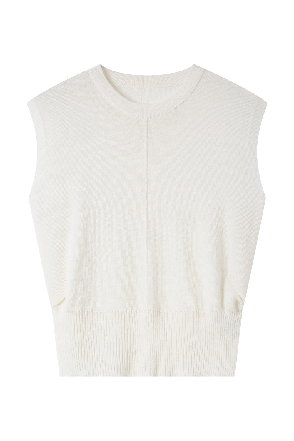 Round Neck High Elastic Sleeveless Sweater