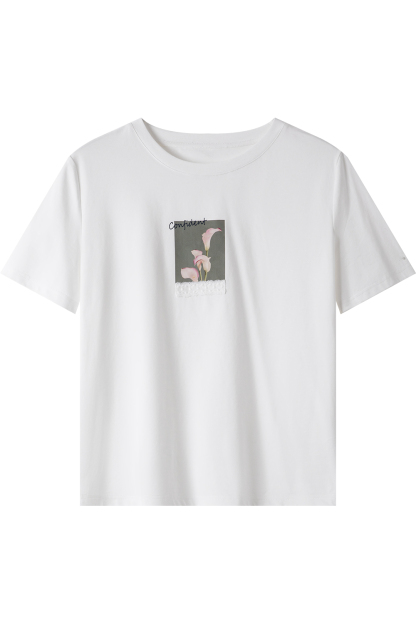 Exquisite Printed Round Neck T-Shirt