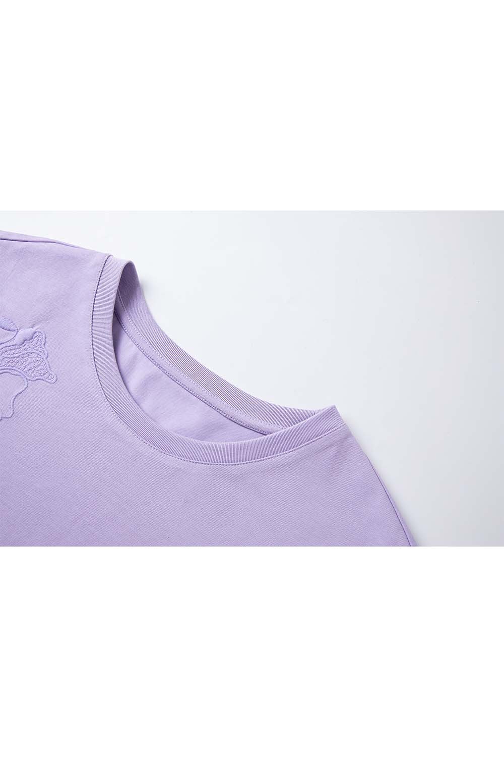 Hollow Flower Embroidery Straight T-Shirt-VIMLYSTORE
