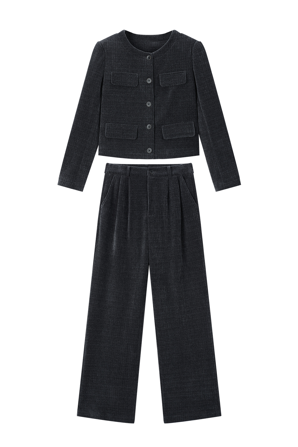 Fashionable Corduroy Two-Piece Set-VIMLYSTORE