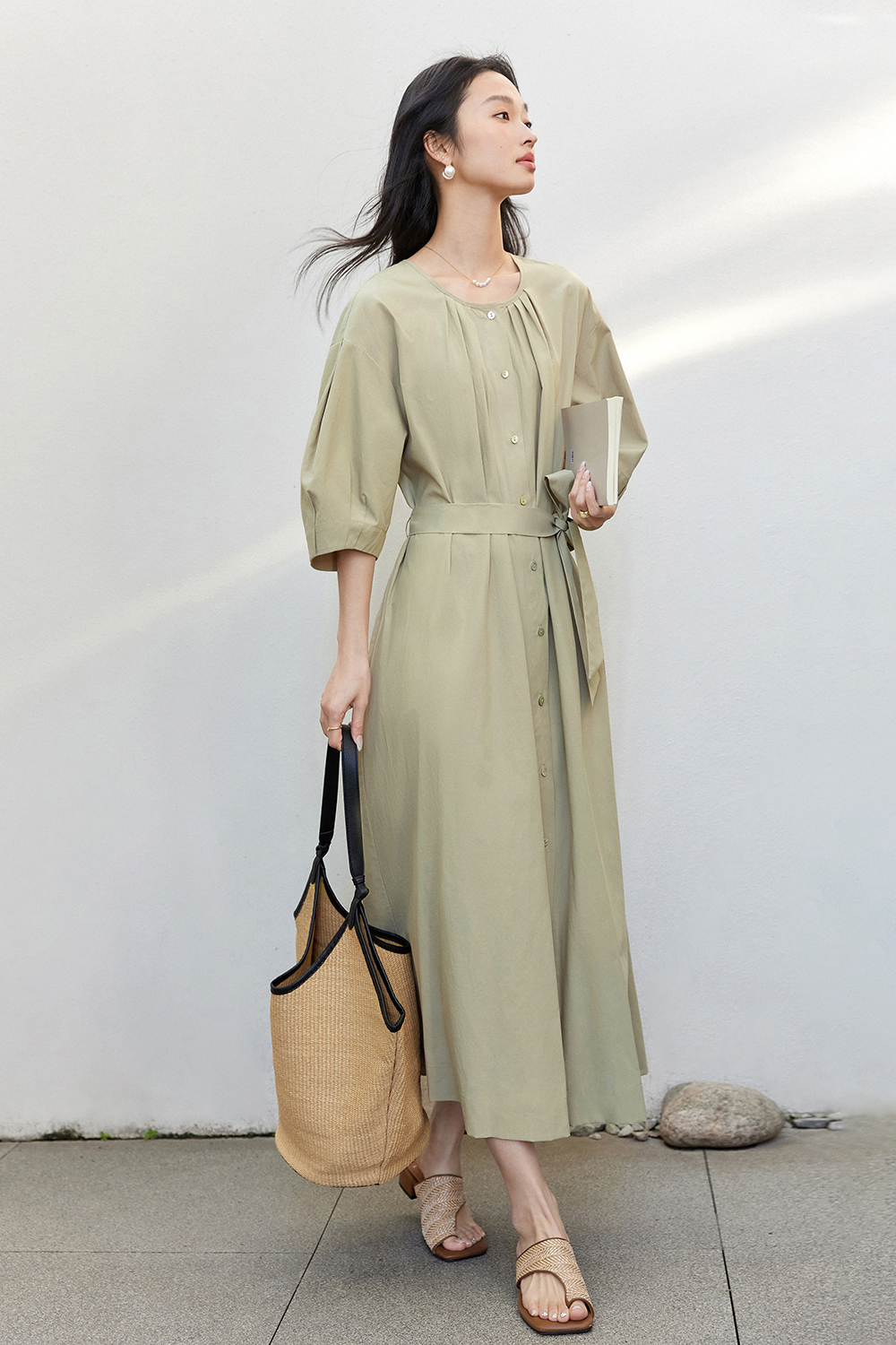 Retro-Chic Lyocell Pencil Dress for Office Elegance-VIMLYSTORE