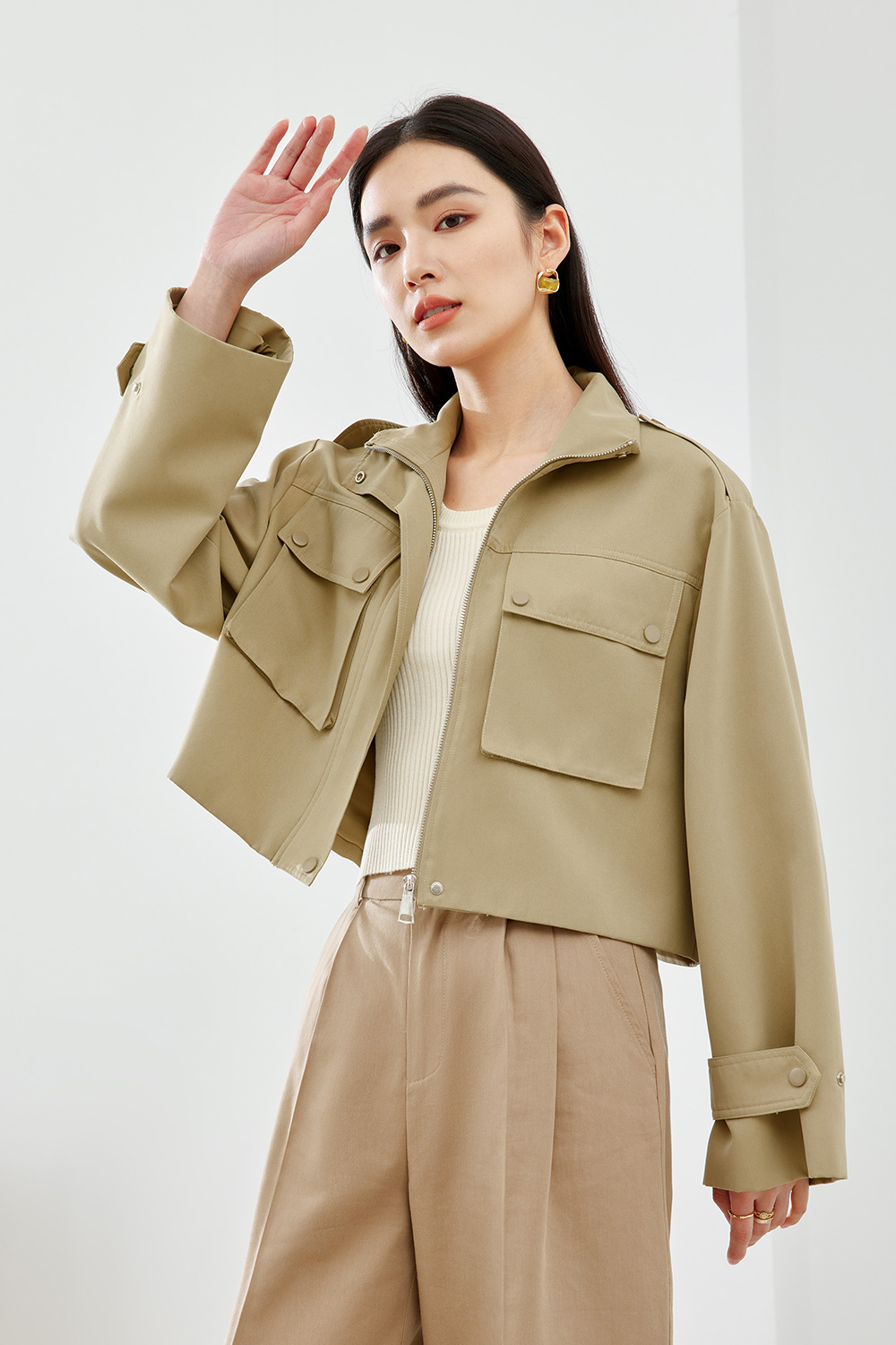 Work style zipper jacket