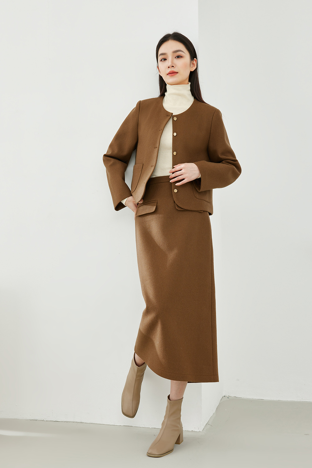 Tucked Cotton Elegant Two Piece Set