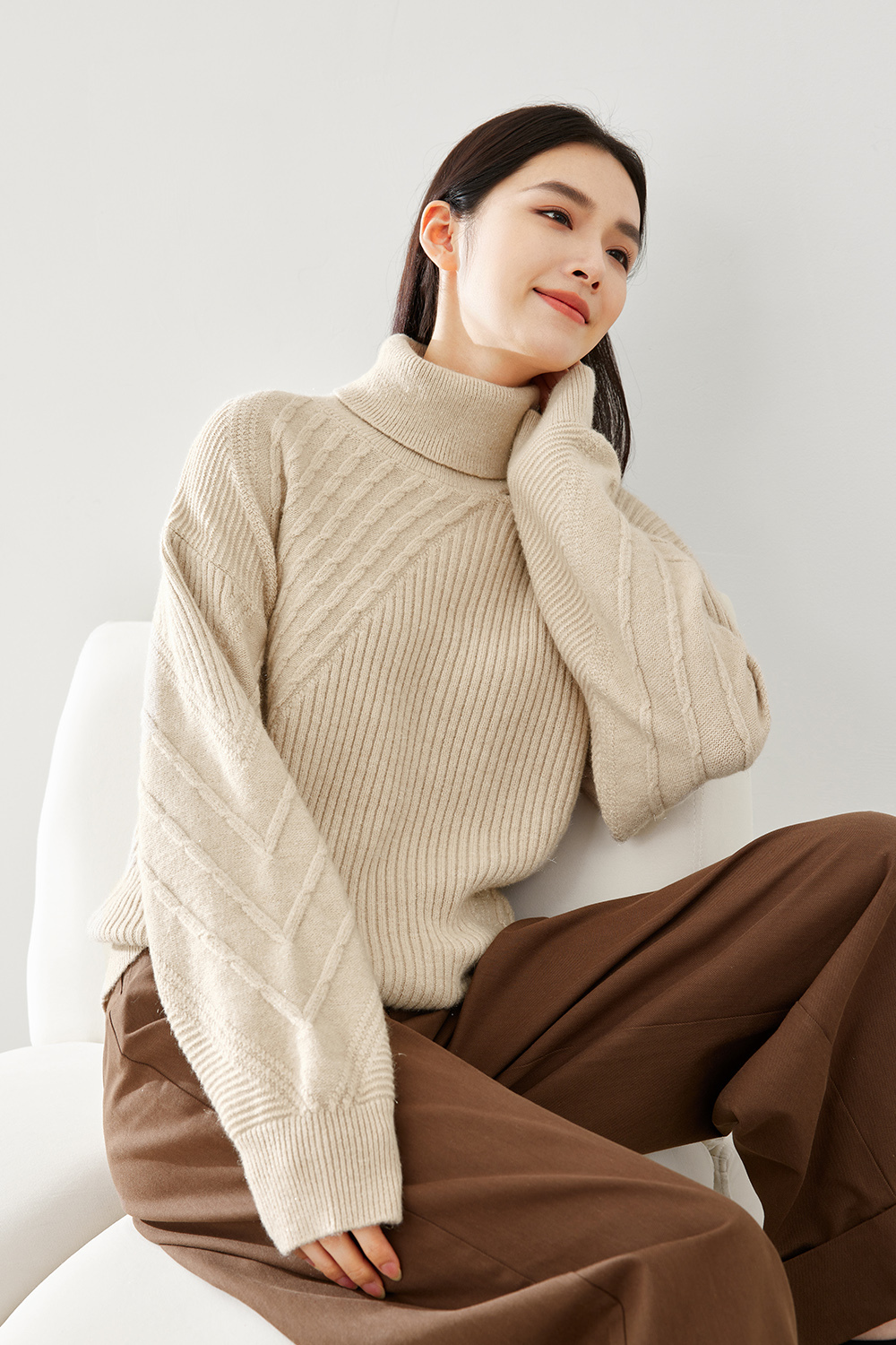 Turtleneck Chunky Sweater
