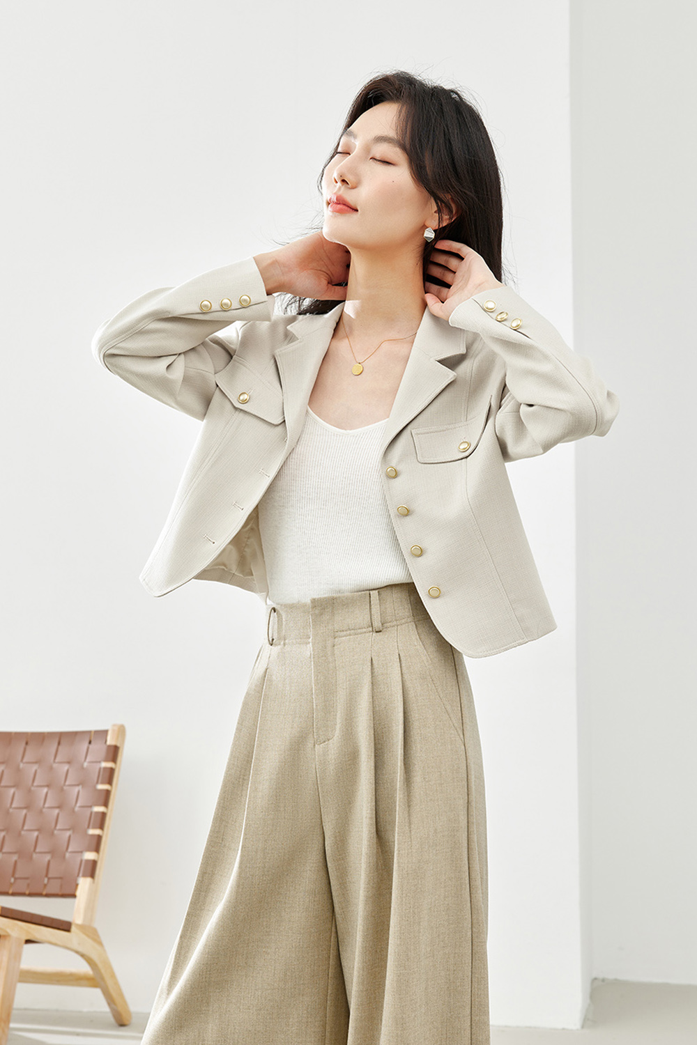 Woven Short Suit Jacket