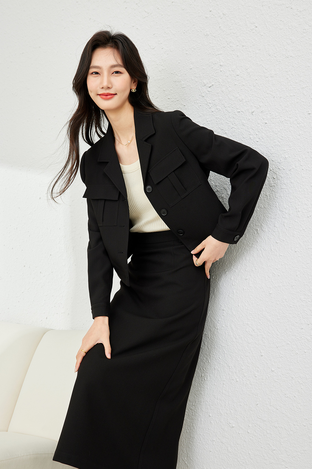 Commuter Straight Skirt Suit
