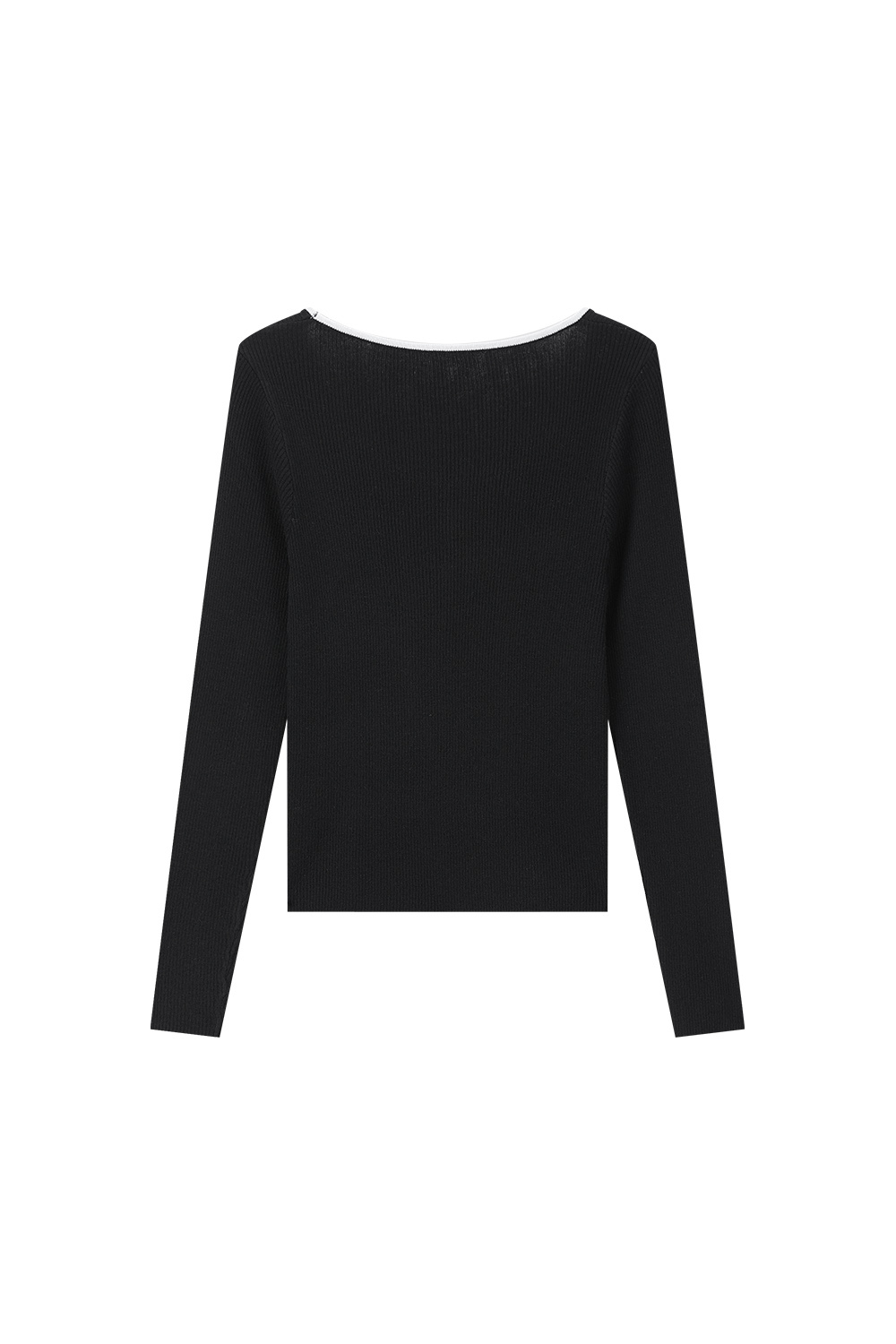 U-Neck Contrast Knitted Sweater