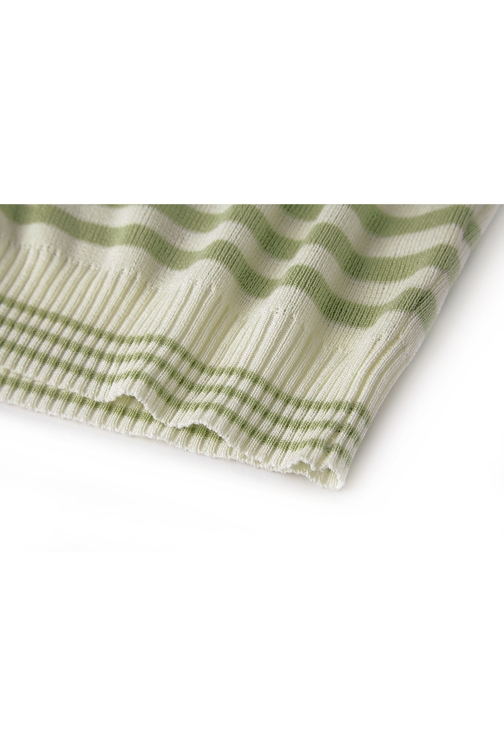 White And Green Striped Sweater-VIMLYSTORE