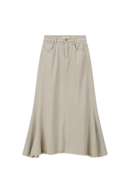 High Waist Fishtail Denim Skirt