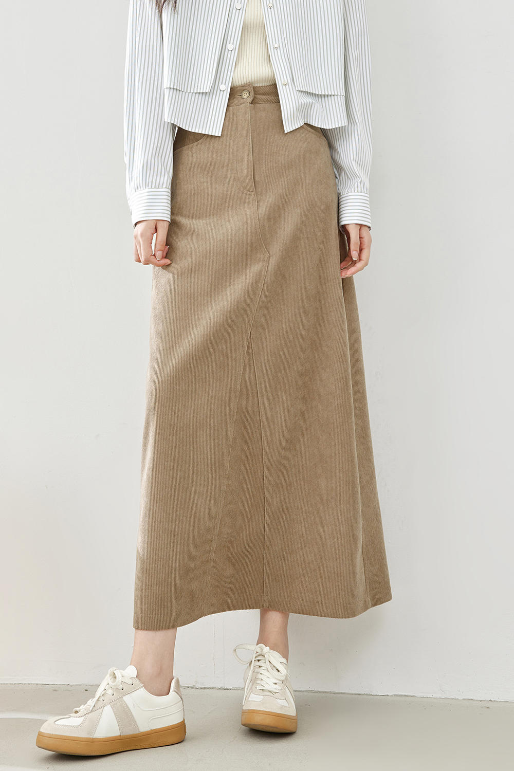 High-End Mid-Waist A-Line Skirt