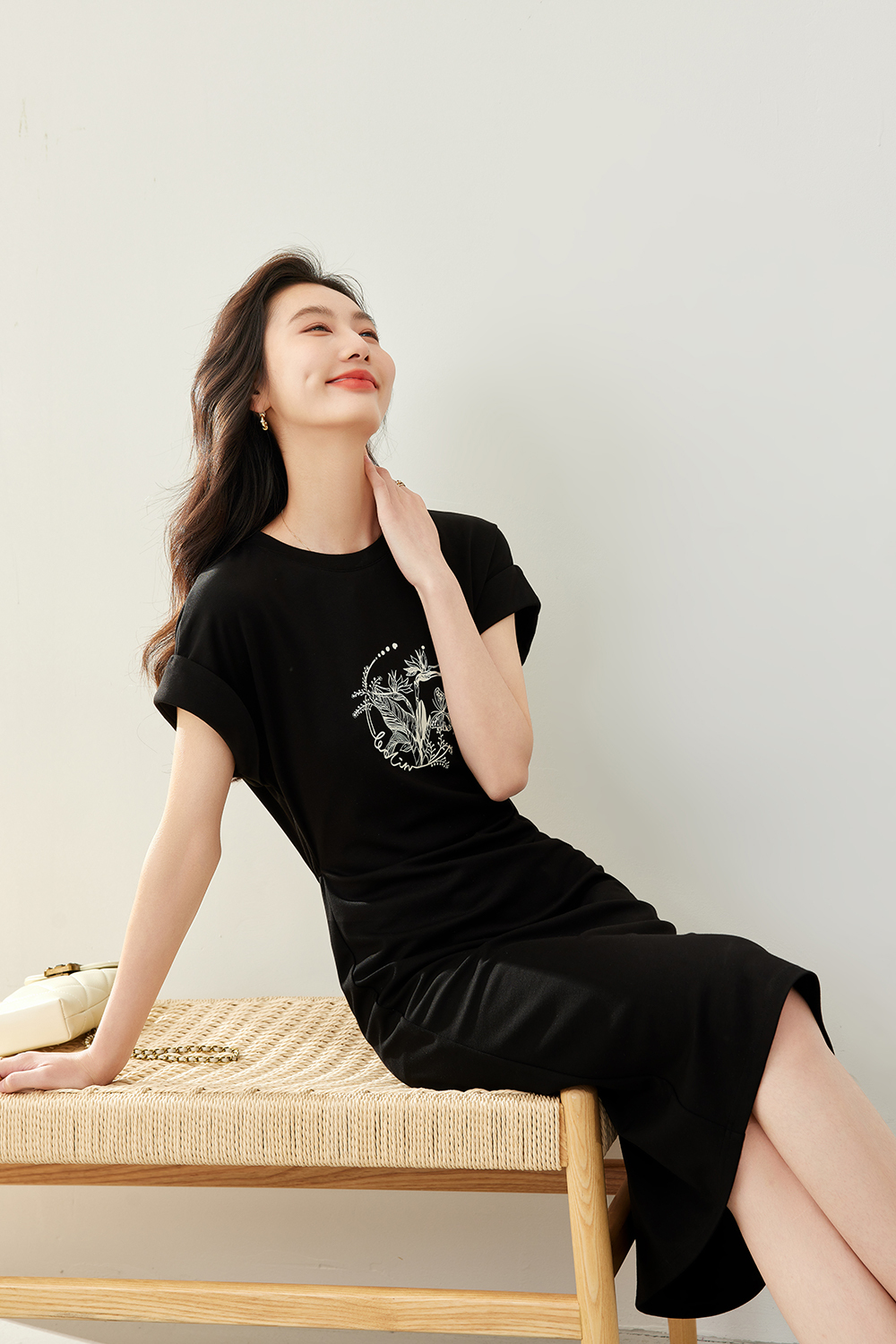Printed Round Neck Dress