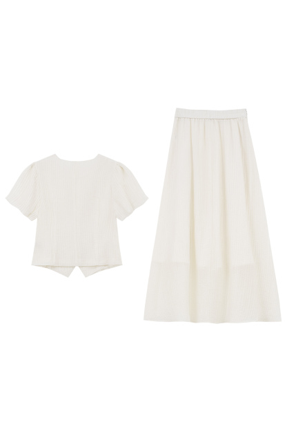 French Gentle Slimming Short-Sleeved Suit