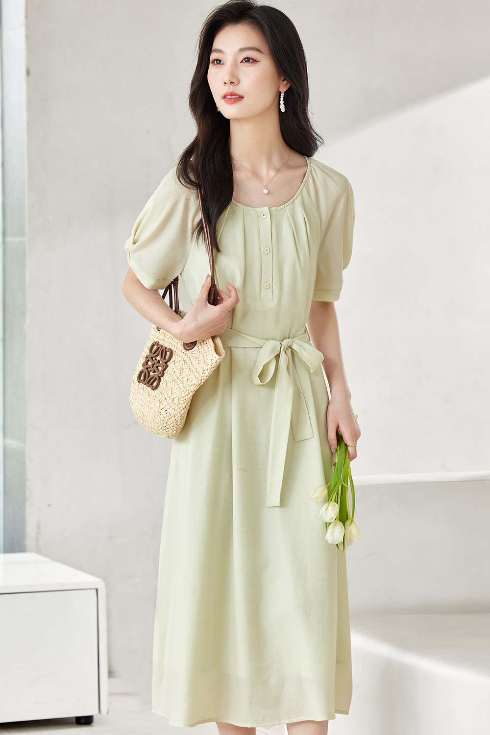 Gentle Light Draped Dress