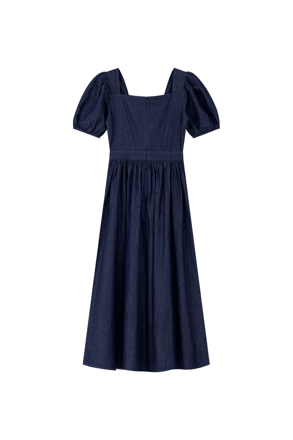 Retro Square Neck Denim Dress