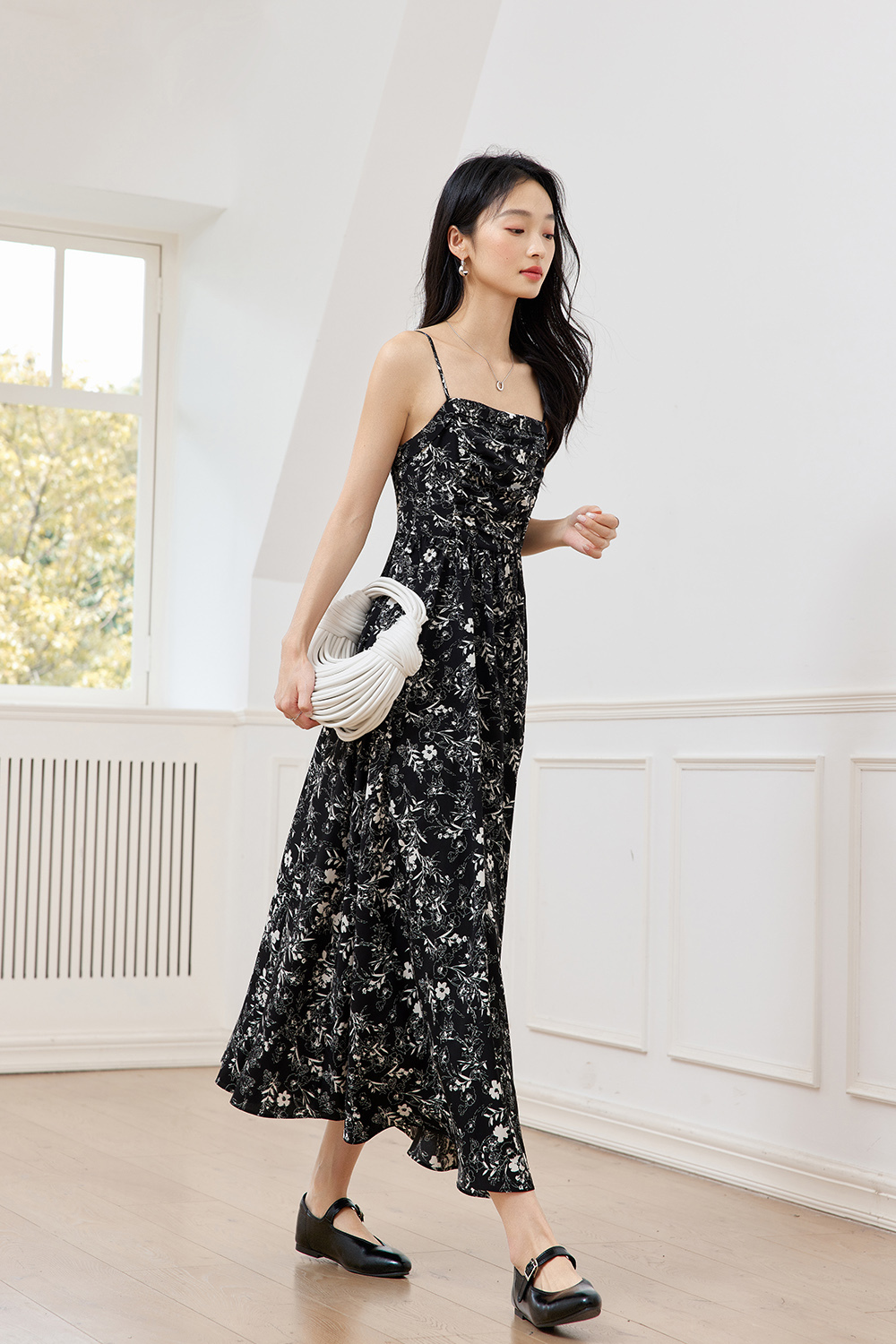 Floral Suspender Tube Top Long Dress