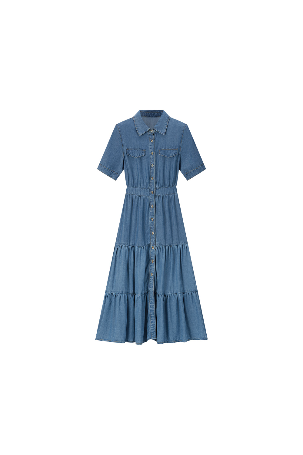 Tencel Denim Multi-Layer Dress