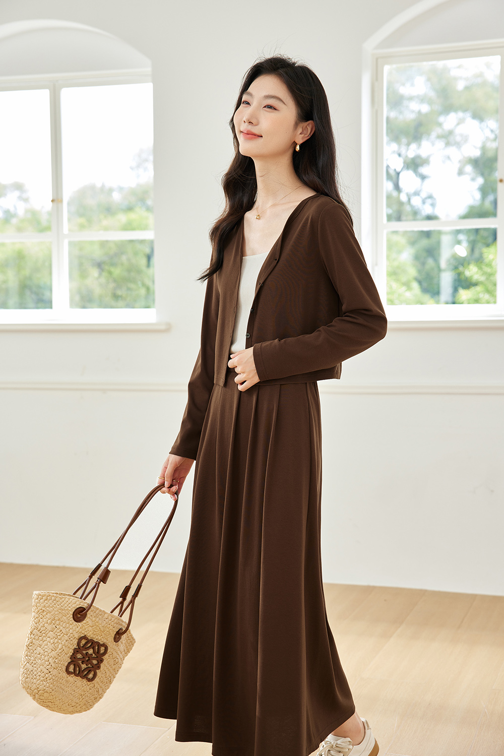 Lazy And Comfortable Cardigan Suit