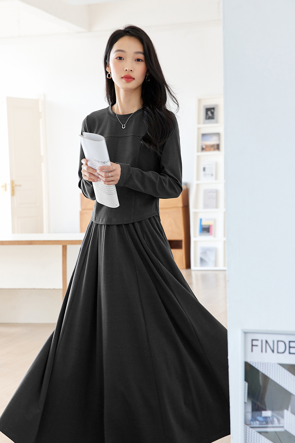 Solid Color Knitted Casual Suit-VIMLYSTORE