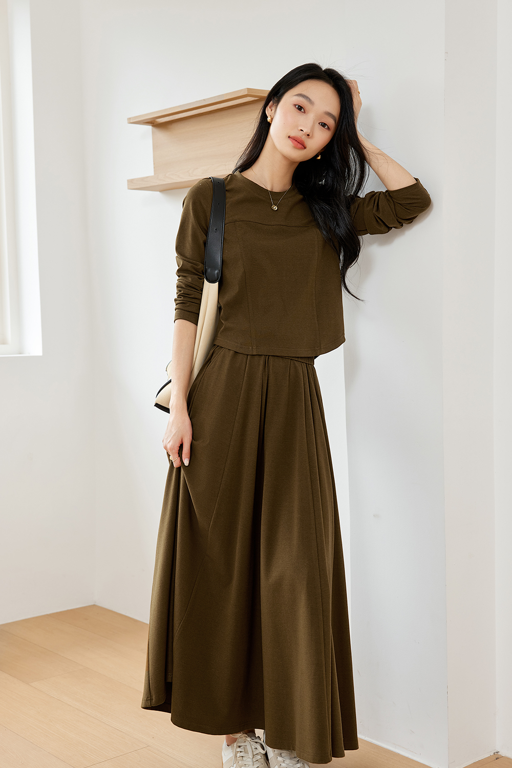 Solid Color Knitted Casual Suit-VIMLYSTORE