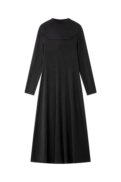 Inner waist-cinched knitted dress