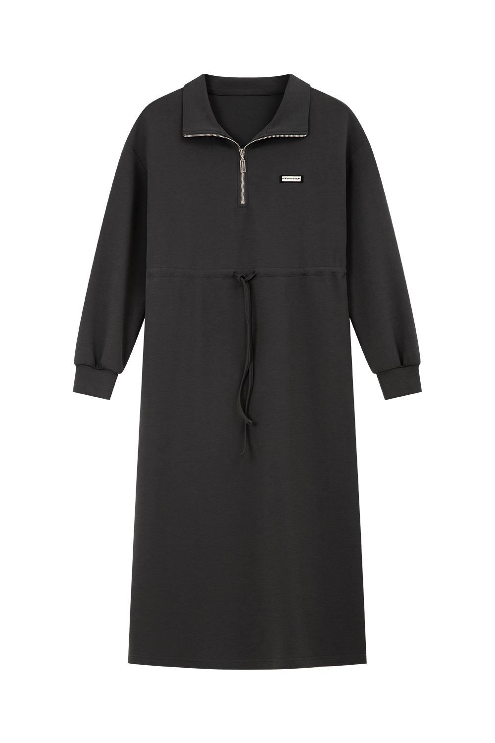 Lapel waist-cinched dress
