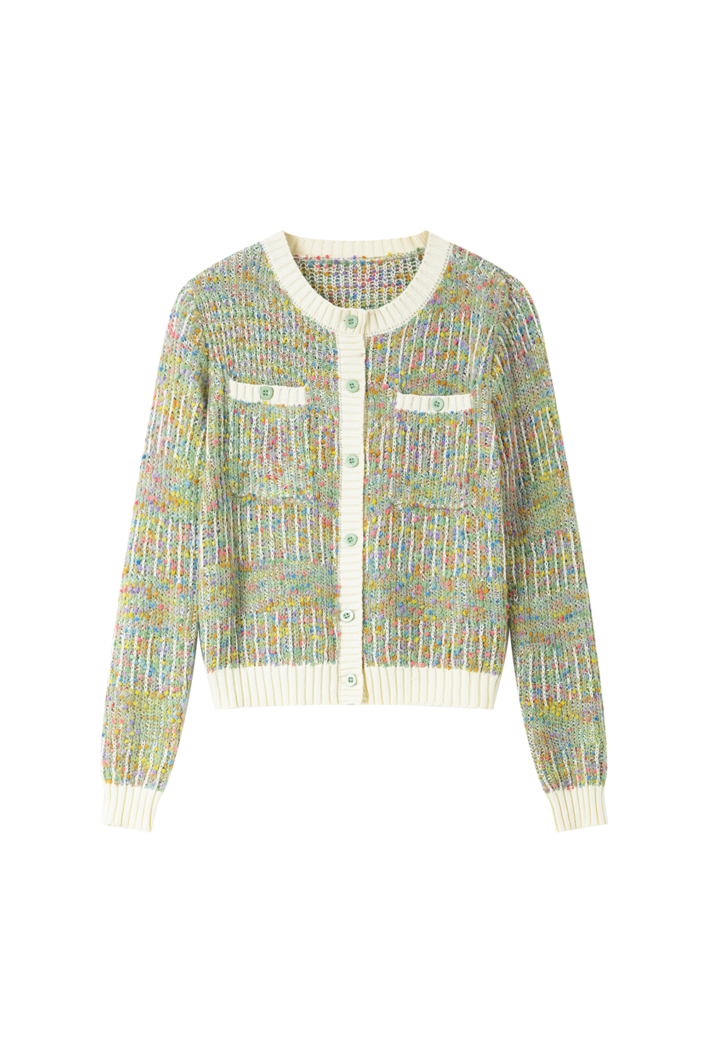 Colorful Melange Knitted Cardigan