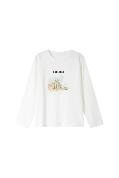 Scenery Print Cotton T-shirt