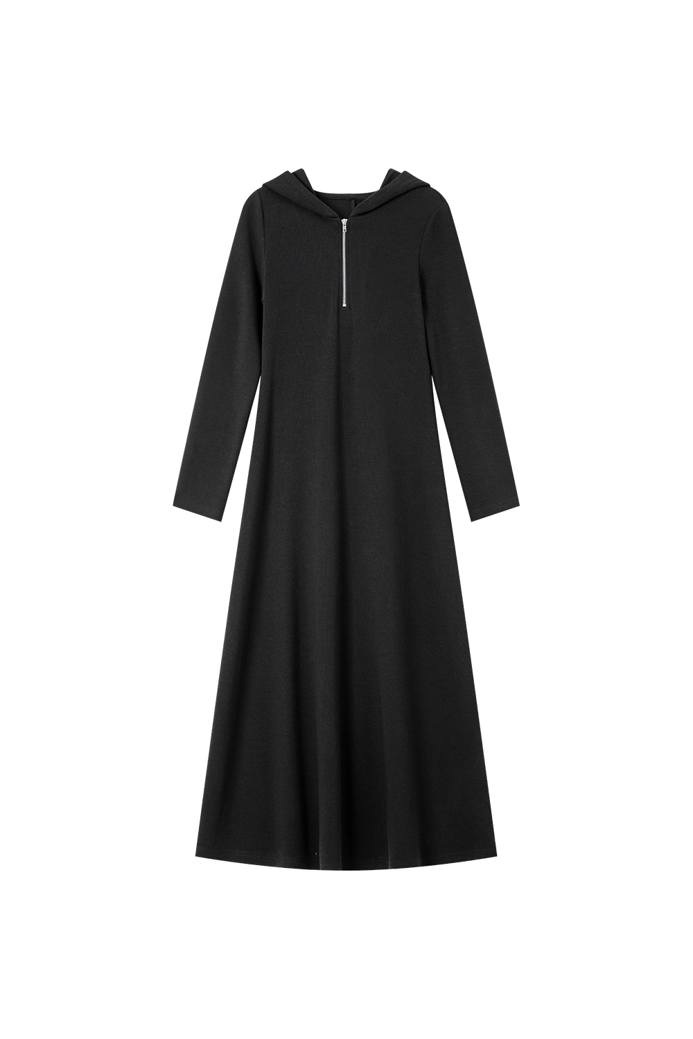 Hooded Knitted Little Black Dress