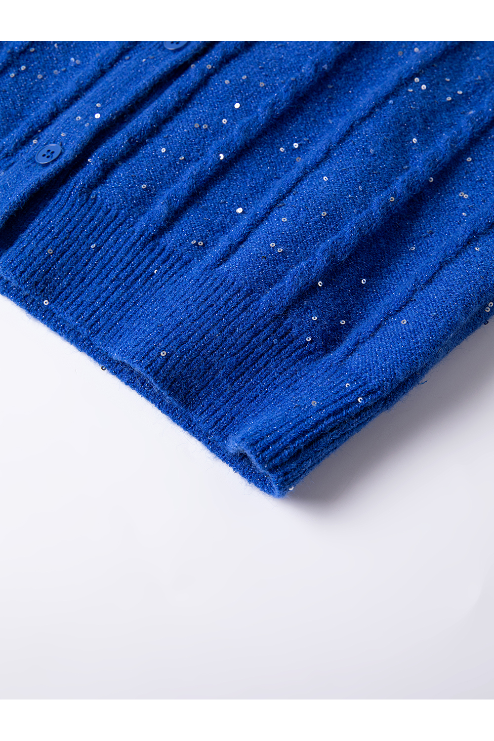 Sequin-Embellished Cable-Knit Cardigan-VIMLYSTORE