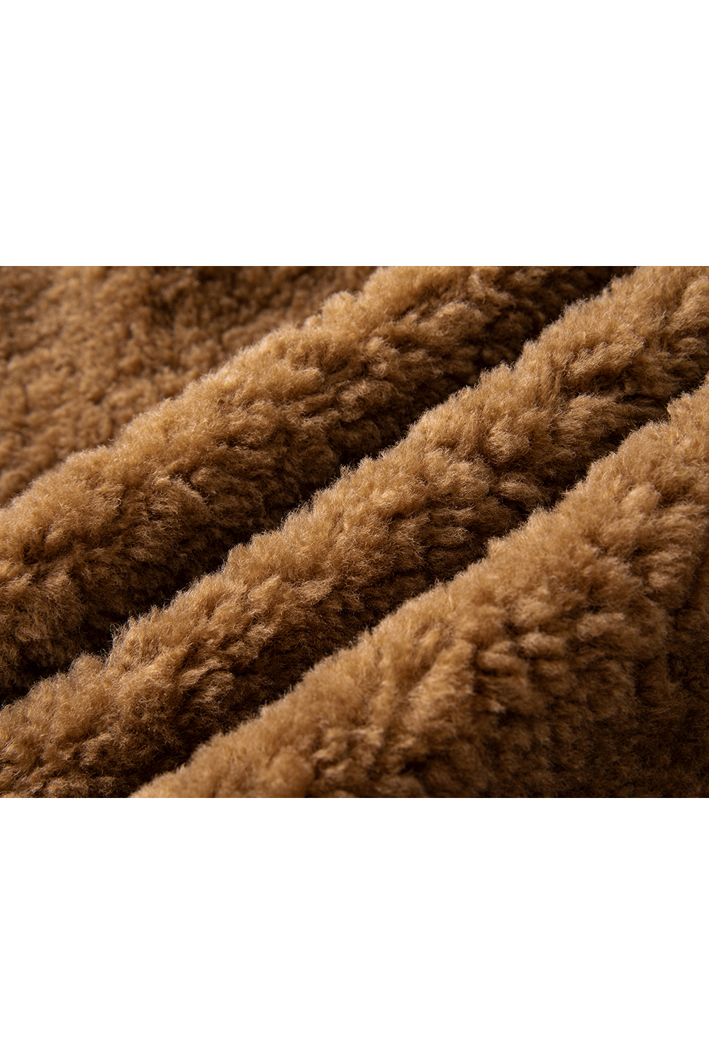 Camel retro stand - collar short - style plush coat