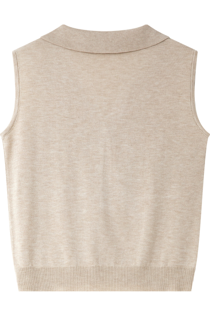 Lapel V-Neck Sweater