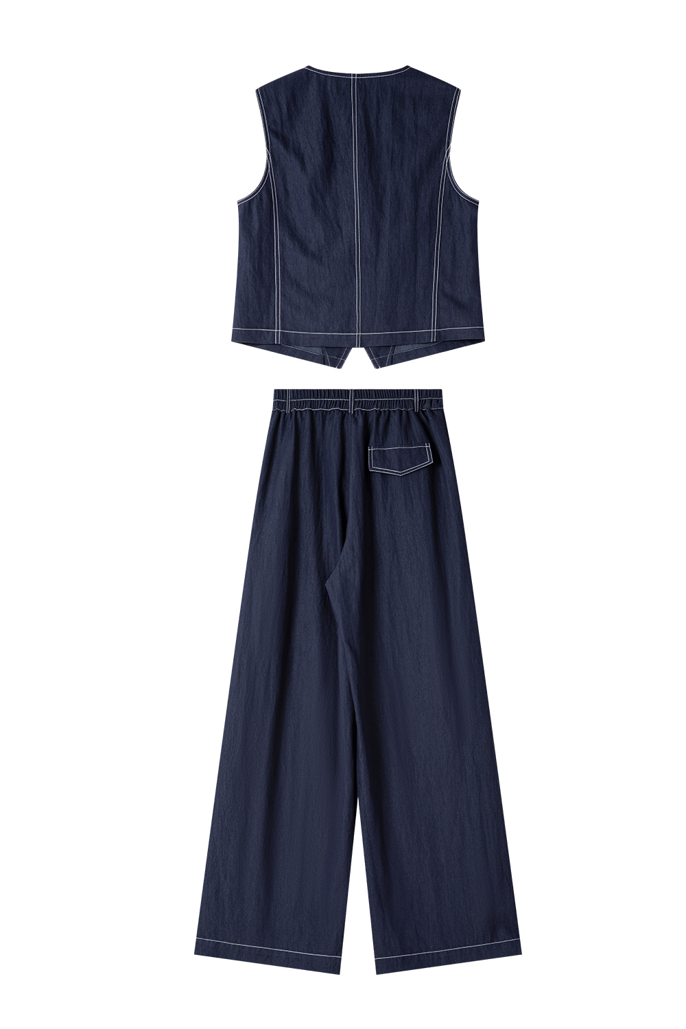 Exposed Stitching Casual Suit