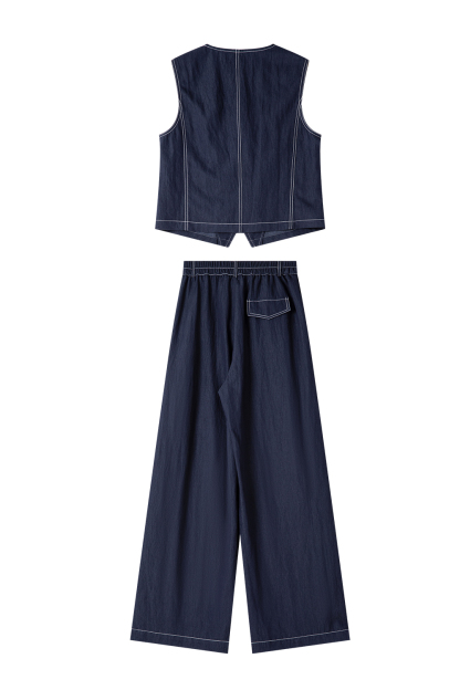 Exposed Stitching Casual Suit