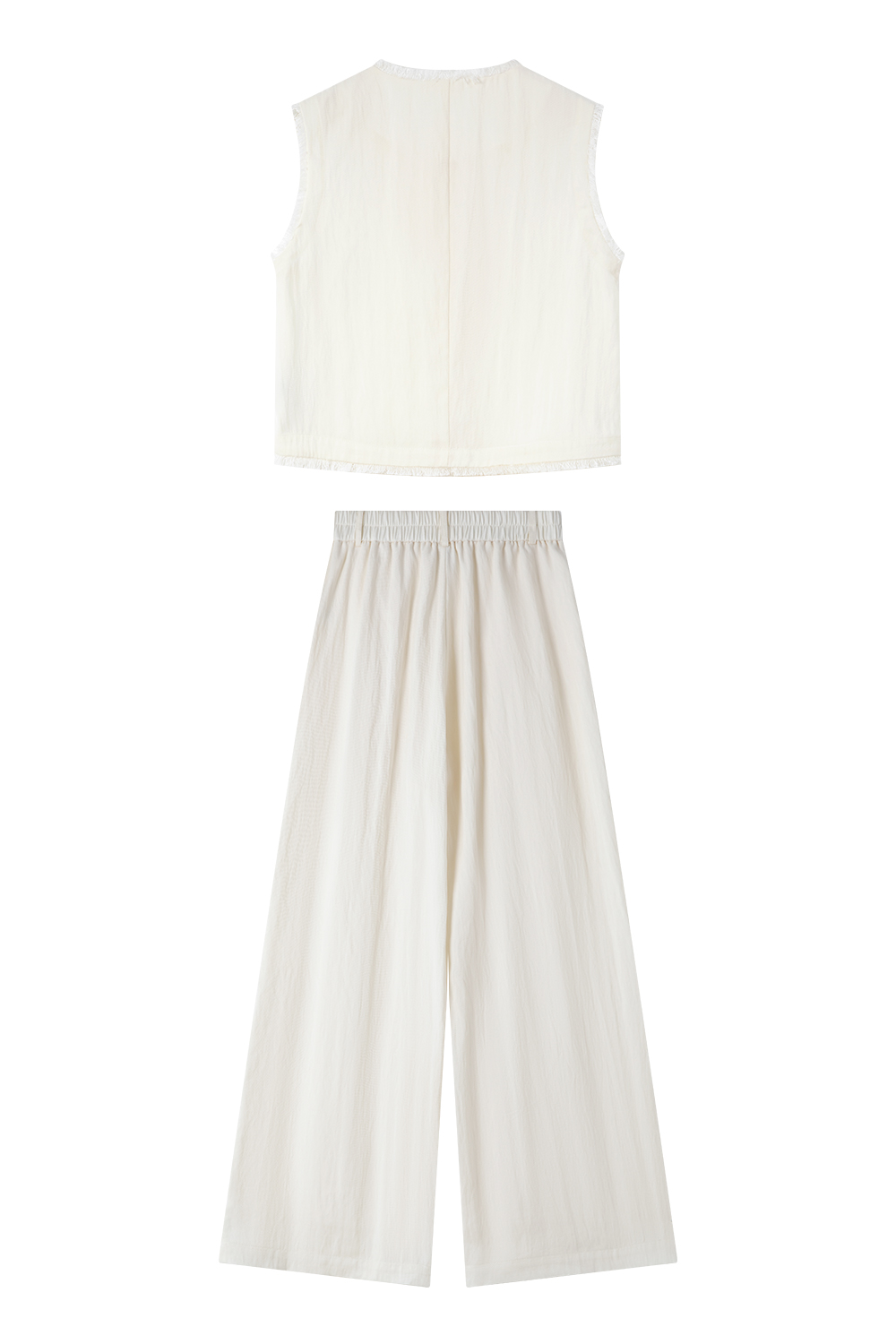 Raw-Edged Vest Straight Suit
