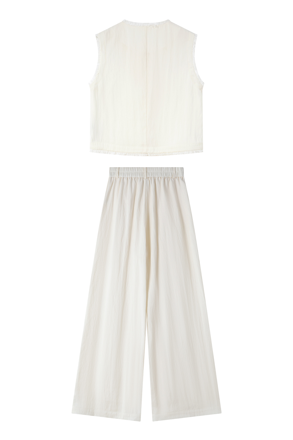 Raw-Edged Vest Straight Suit