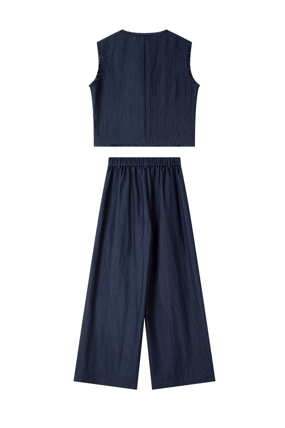Raw-Edged Vest Straight Suit